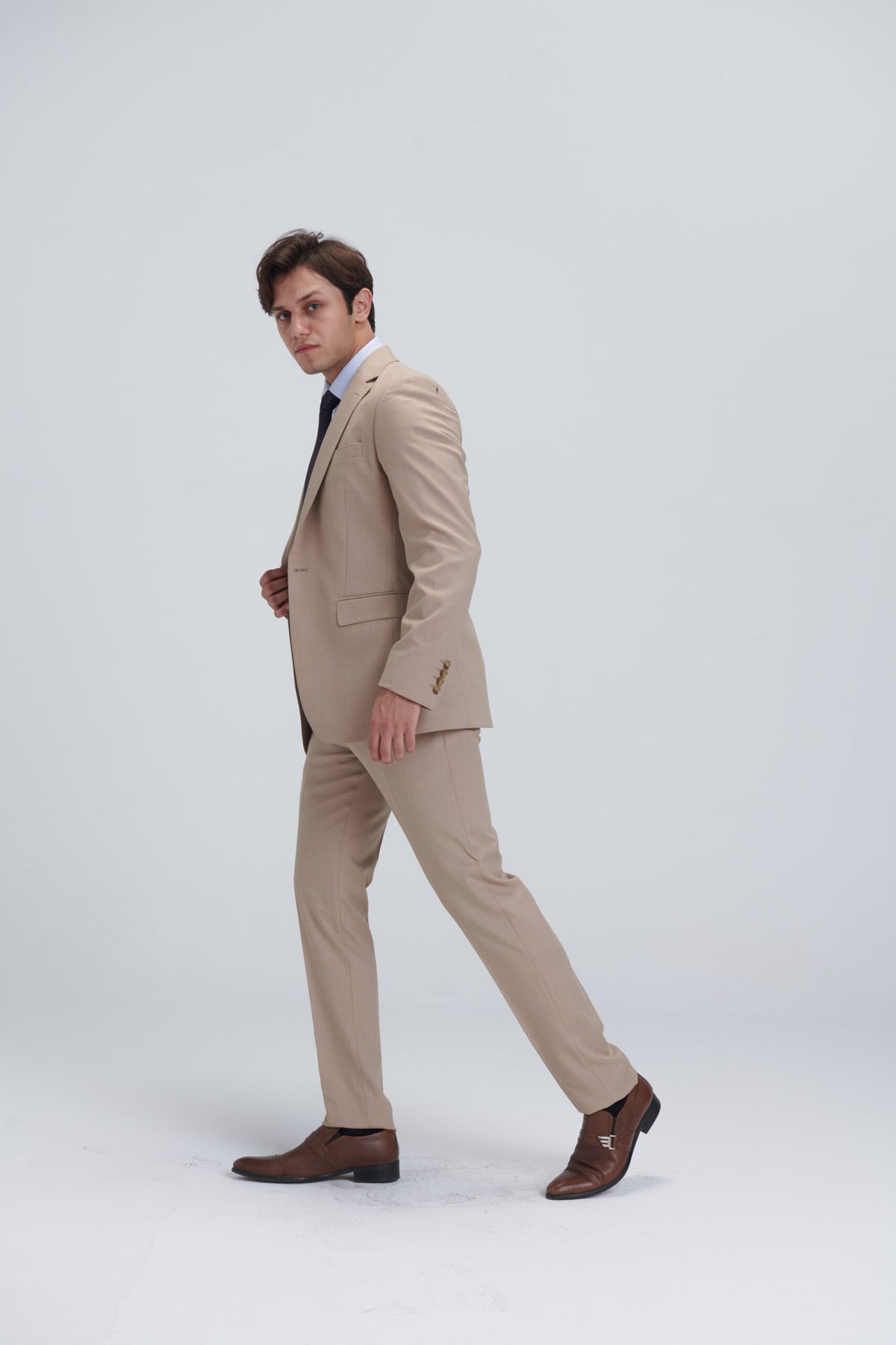 Two Piece Full Suit – Beige
