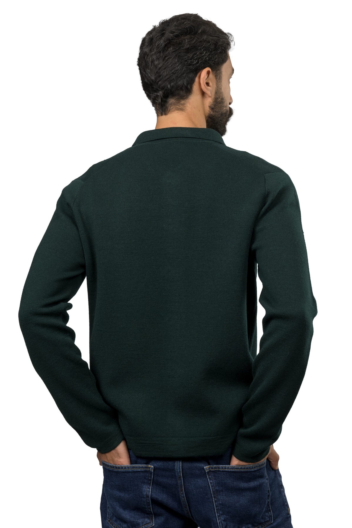 Buttoned Wool Sweater – Green