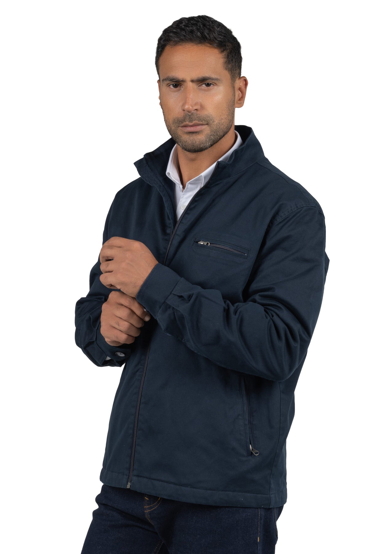 Men's Gabrdine Full-Zip Jacket – Navy