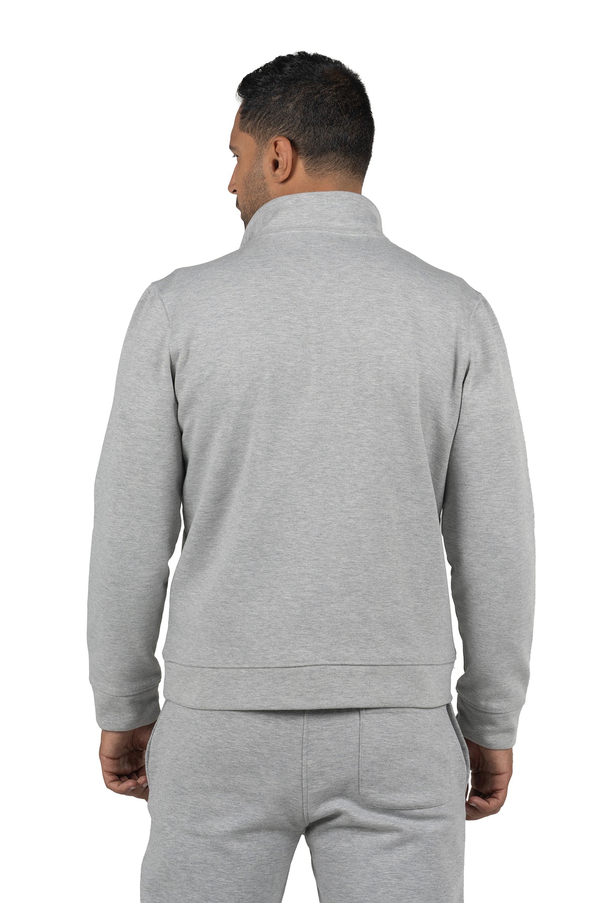 Men's Half-Zip Solid Sweatshirt – Light Grey