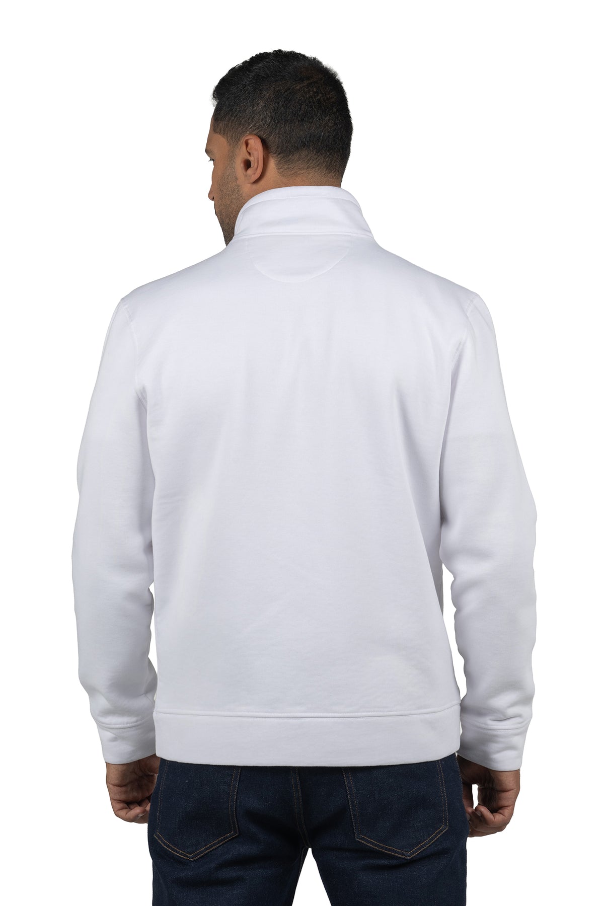 Men's Half-Zip Solid Sweatshirt – White