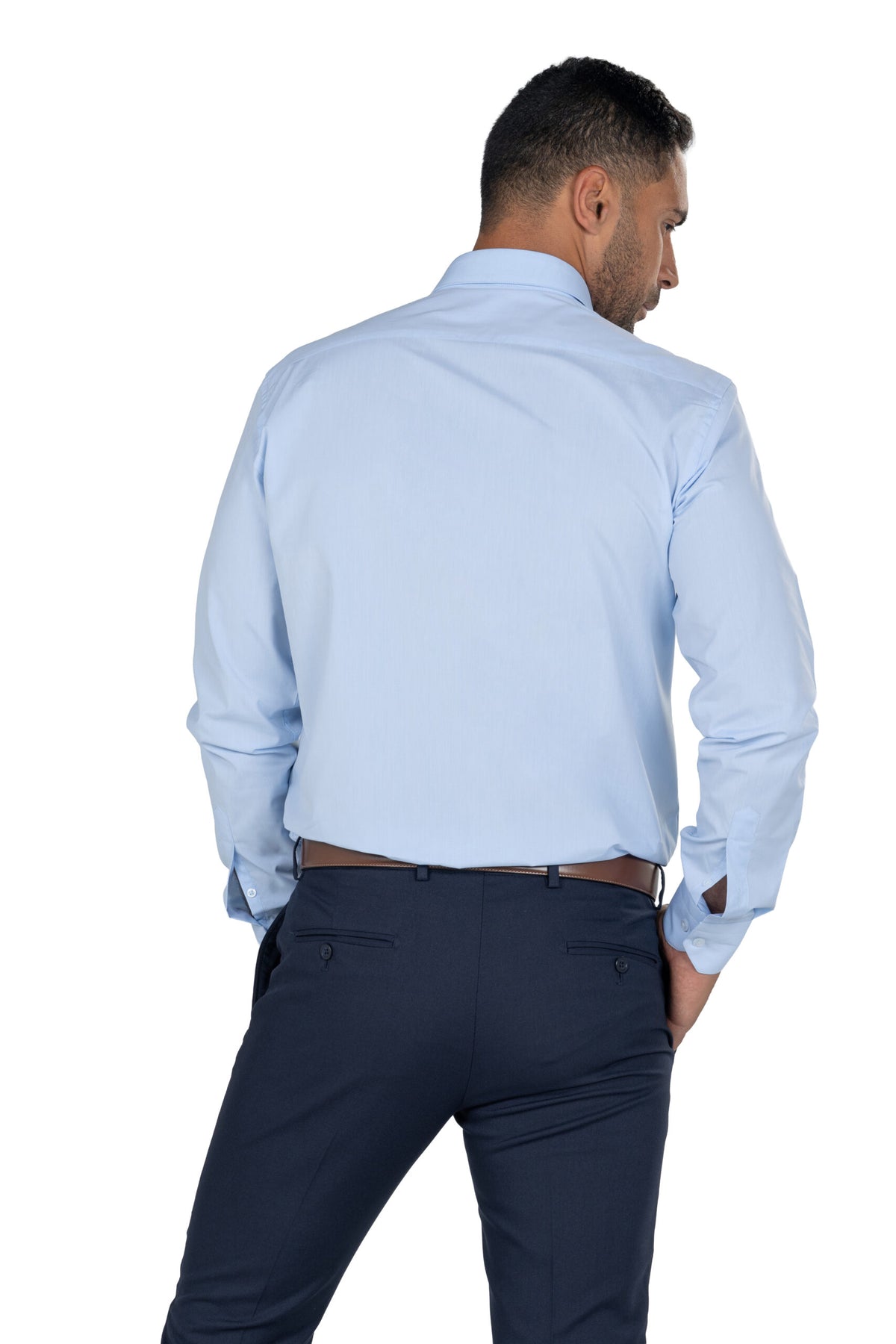 Men's Long Sleeved Chambray Shirt – Light Blue