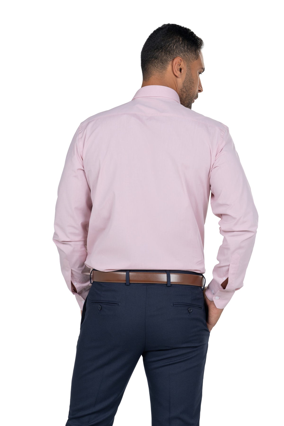 Men's Long Sleeved Chambray Shirt – Pink