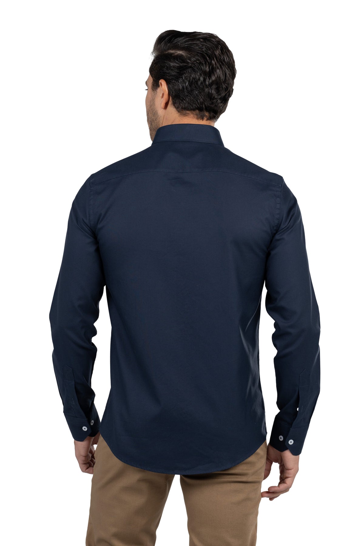 Men's Long-Sleeved Oxford Shirt – Navy