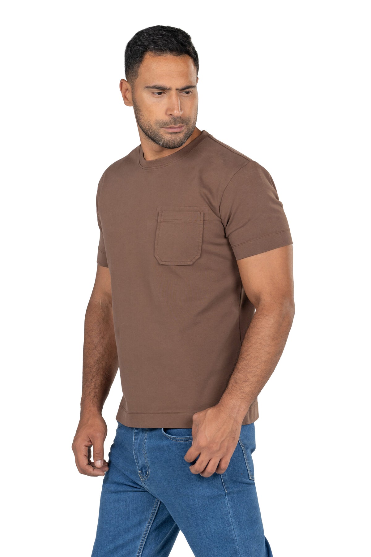 Men's Short Sleeved Heavy Jersey T-Shirt – Brown