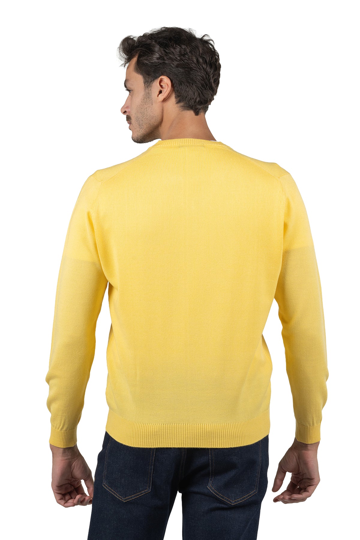 Men's Solid Knit Pullover – Yellow