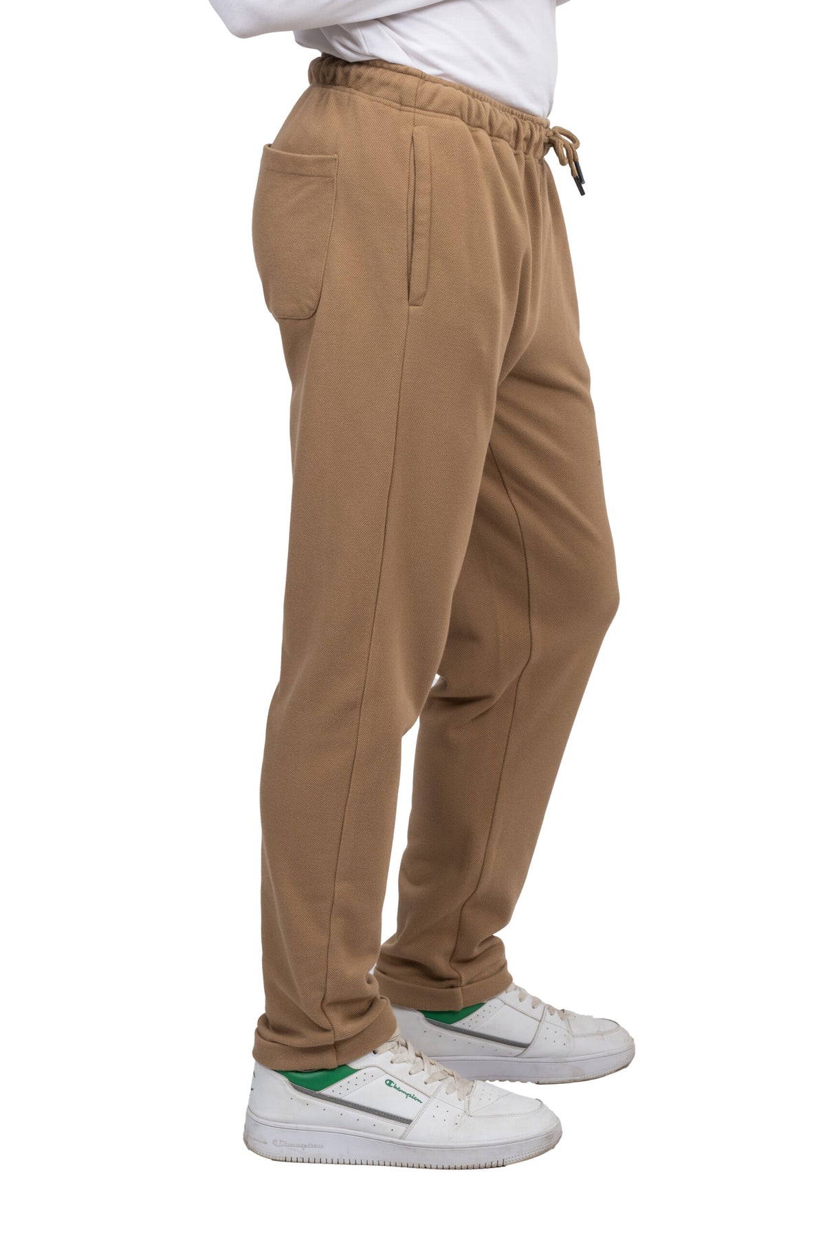 Relaxed Fit Melton Pique Sweatpants – Beige