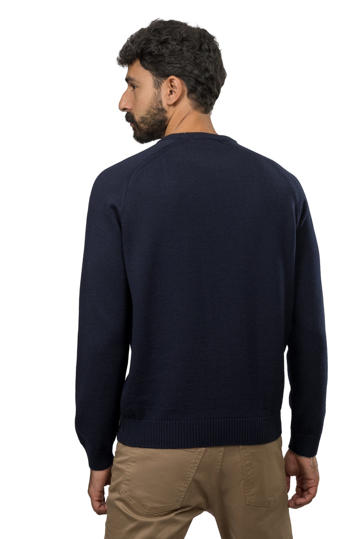 Solid Wool Pullover – Navy