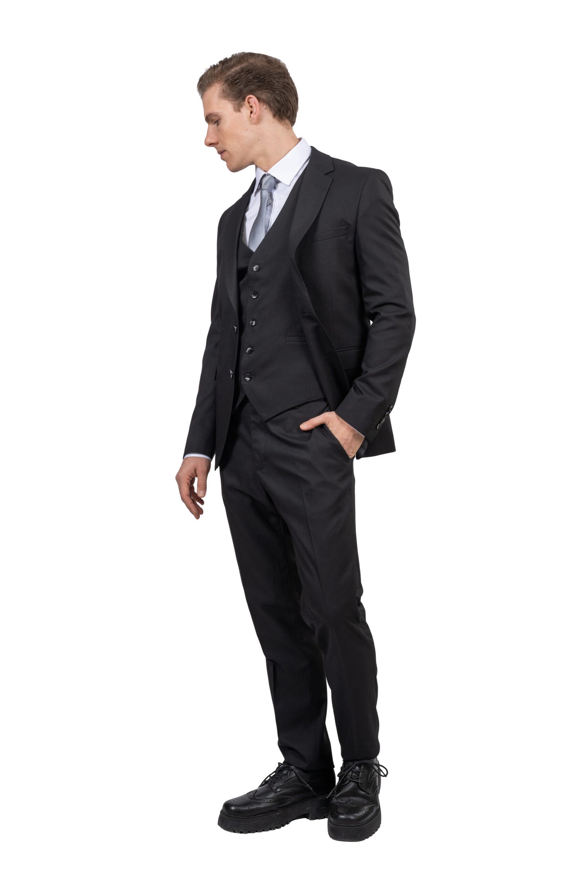 Three Piece Full Suit – Black