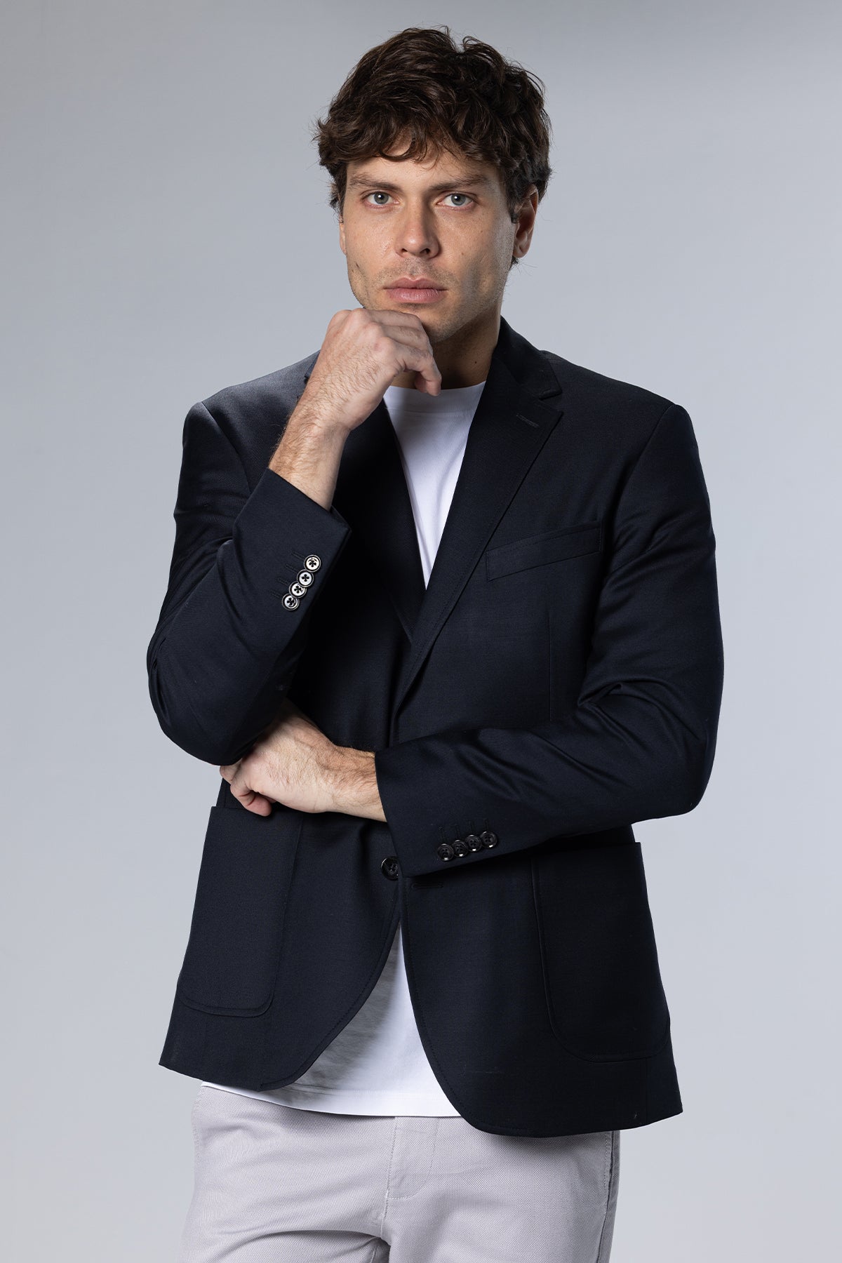 Wool-Blend Blazer – Black – Black – image 5