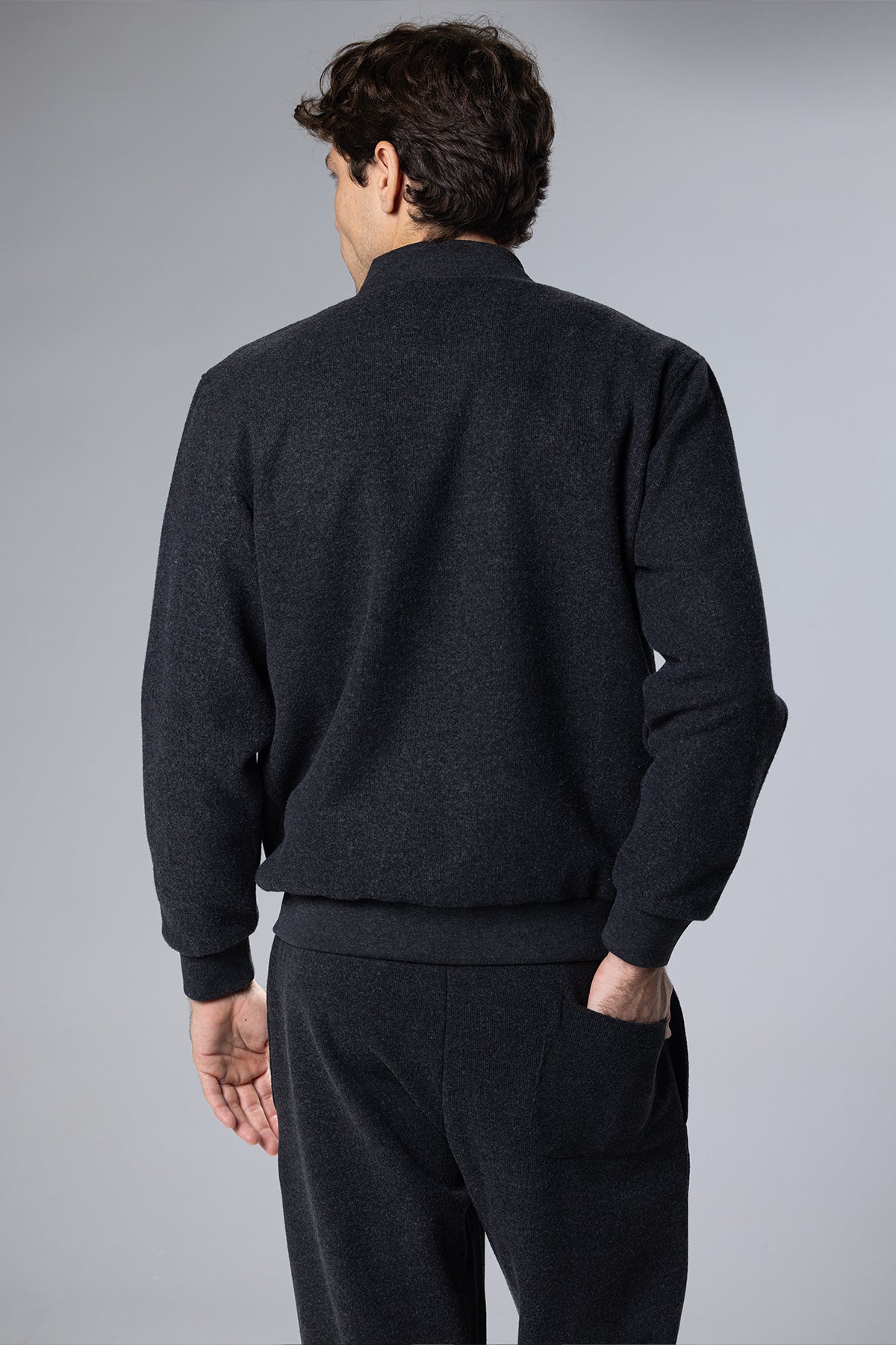Full-Zip Cotton Sweatshirt Jacket – Grey – Grey – image 5