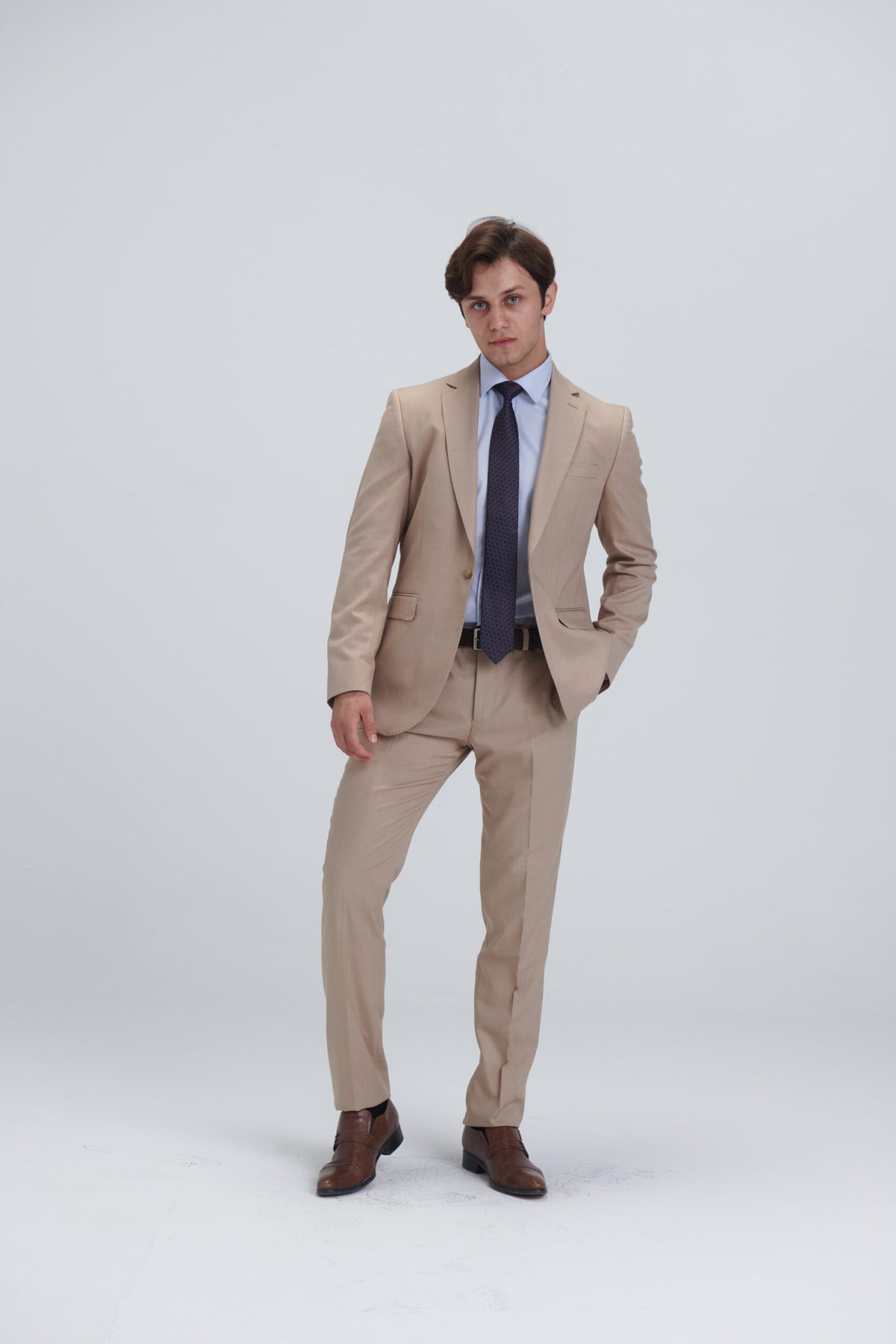 Two Piece Full Suit – Beige