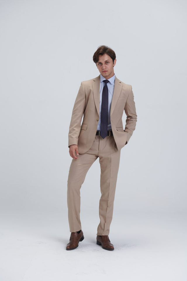 Two Piece Full Suit – Beige