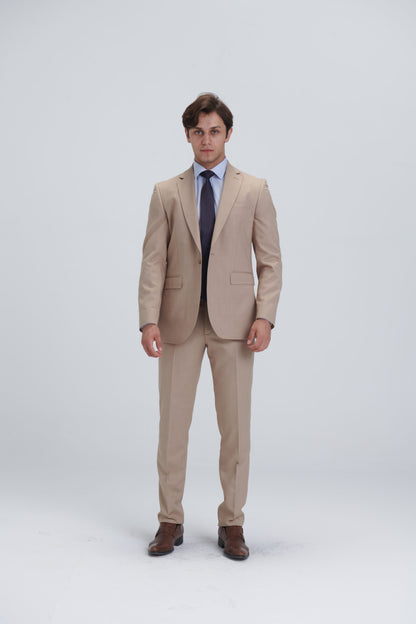 Two Piece Full Suit – Beige