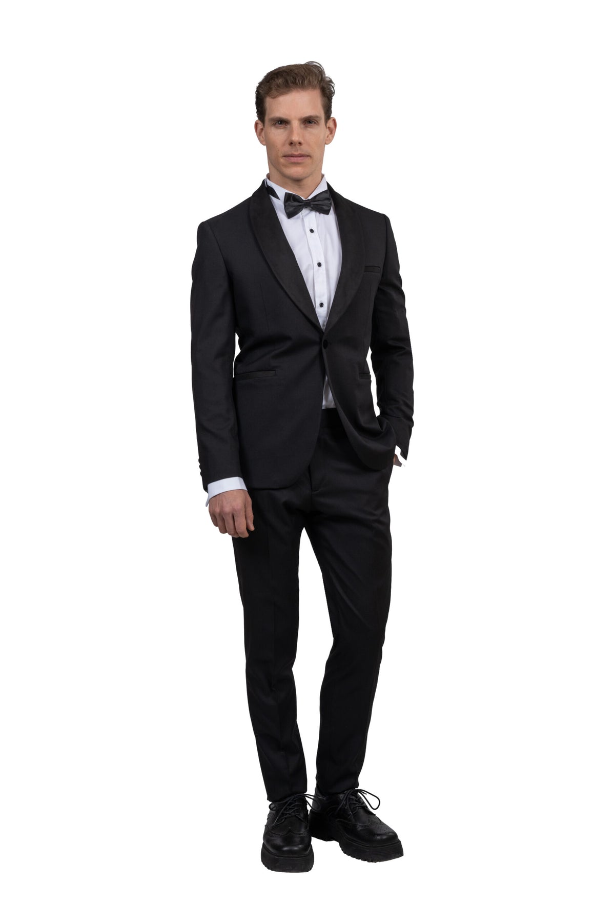 2 Piece Shawl Collar Ceremonial Suit/Tuxedo – Black