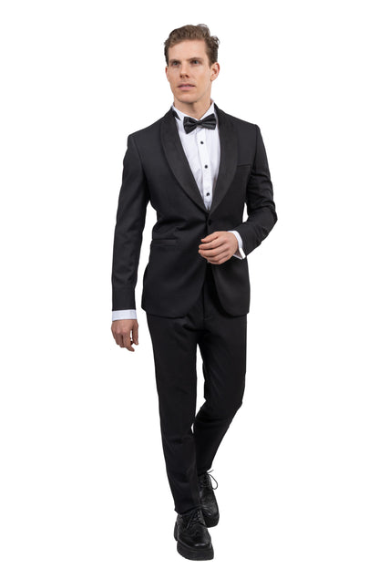 2 Piece Shawl Collar Ceremonial Suit/Tuxedo – Black
