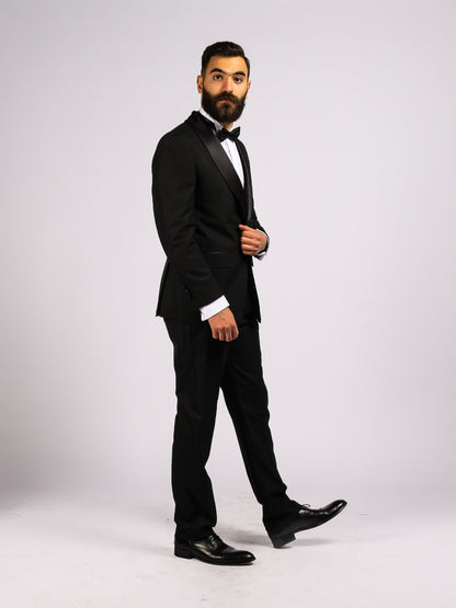 2 Piece Shawl Collar Ceremonial Suit/Tuxedo – Black