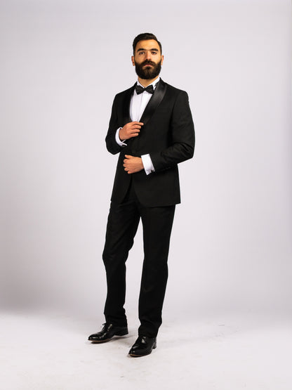 2 Piece Shawl Collar Ceremonial Suit/Tuxedo – Black