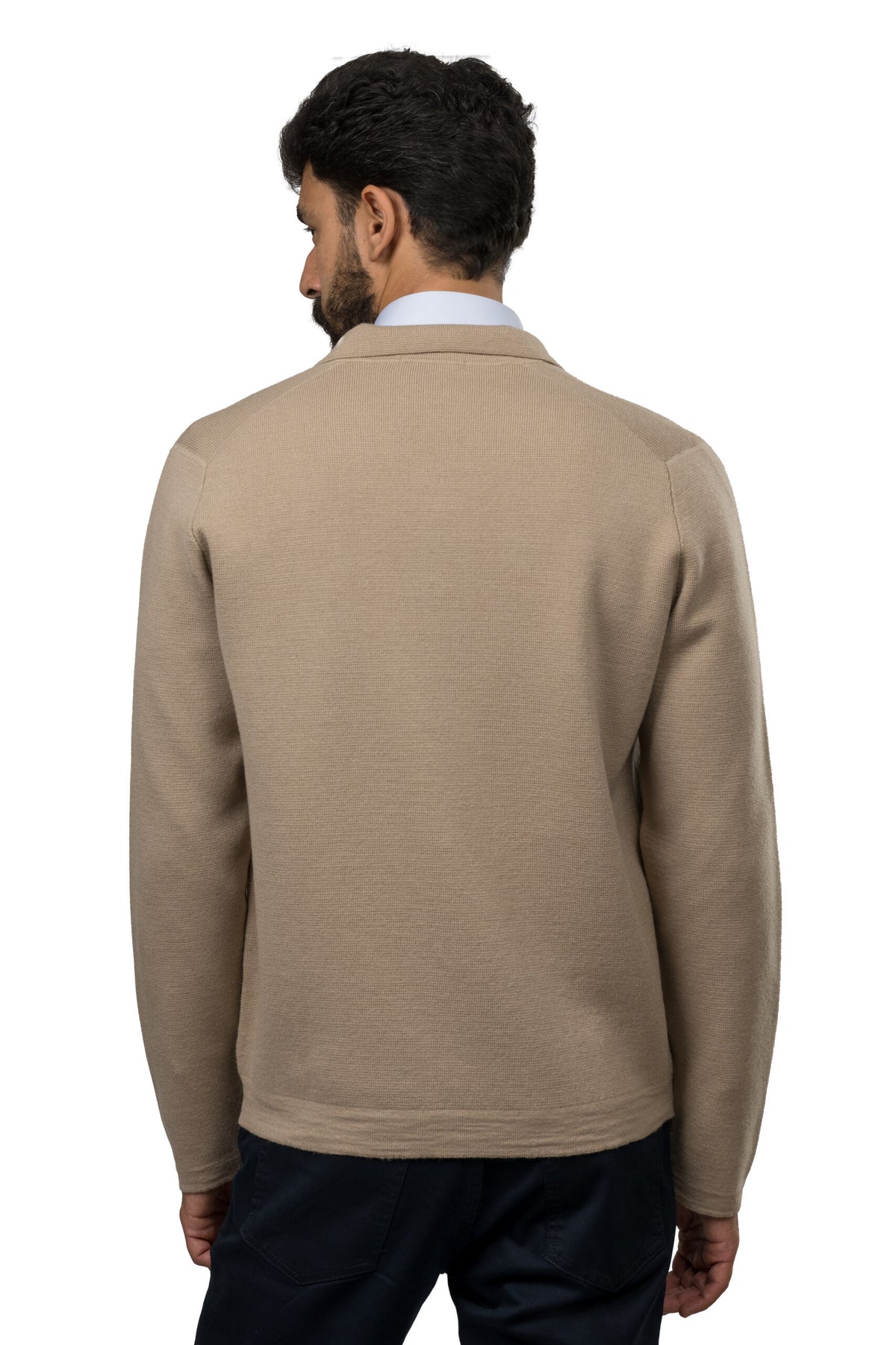 Buttoned Wool Sweater – Beige