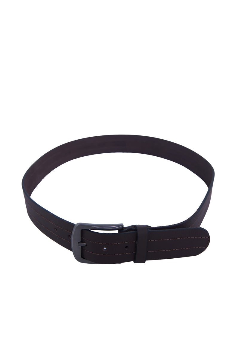 Casual Genuine Leather Belt – Dark Brown