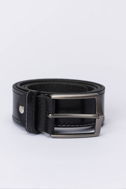 Casual Genuine Leather Belt – Black