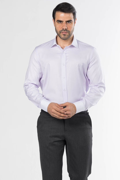 Classic Micro-Dot White Collar Shirt – Light Purple
