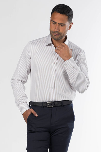 Classic Striped Shirt – Beige