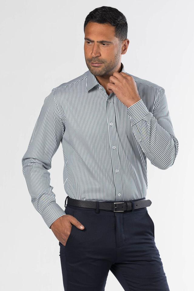 Classic Striped Shirt – Green