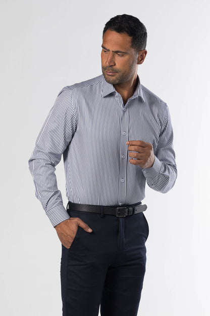 Classic Striped Shirt – Navy