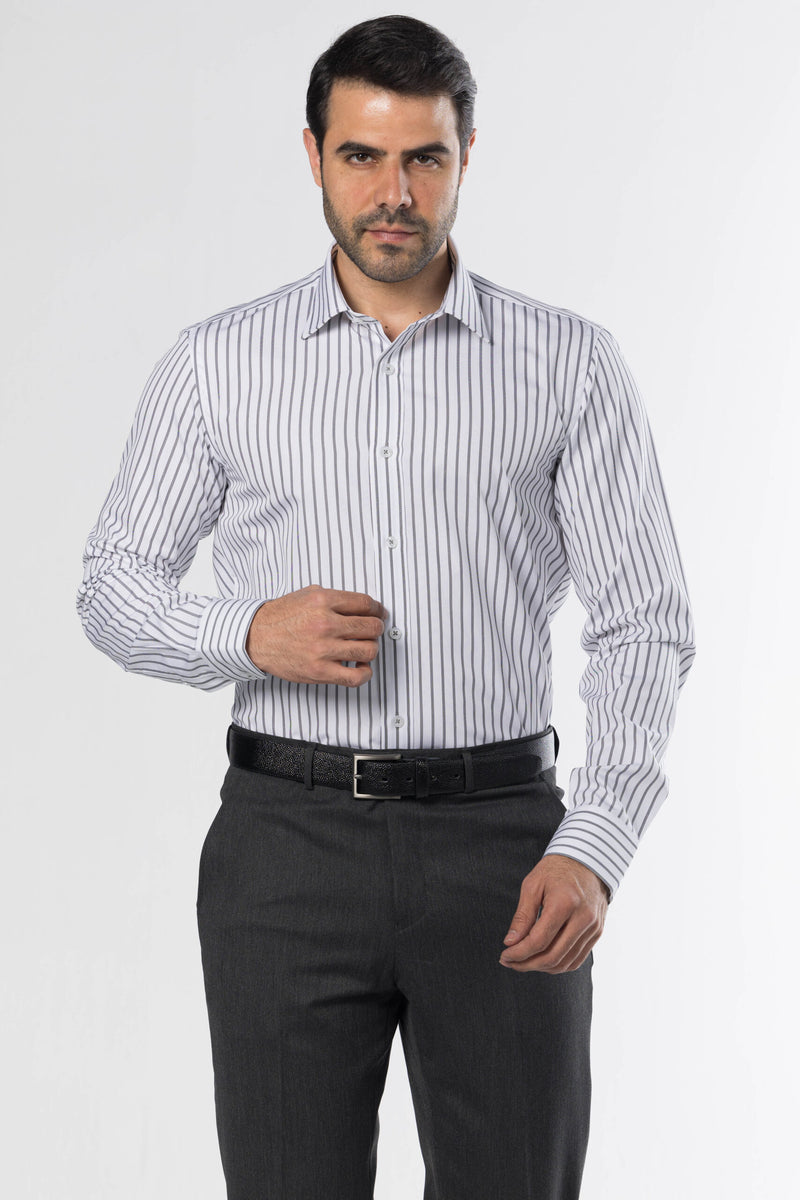 Classic Striped Shirt – White
