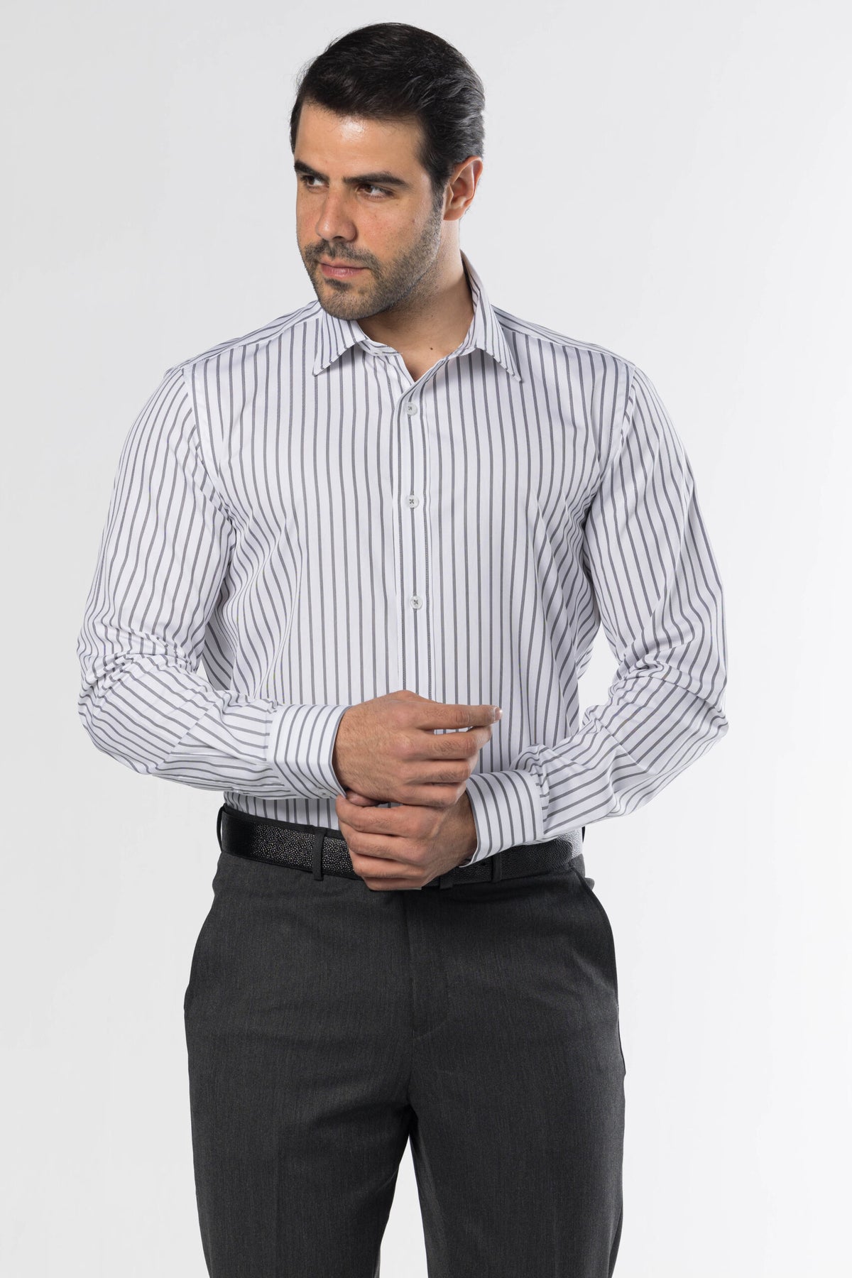 Classic Striped Shirt – White