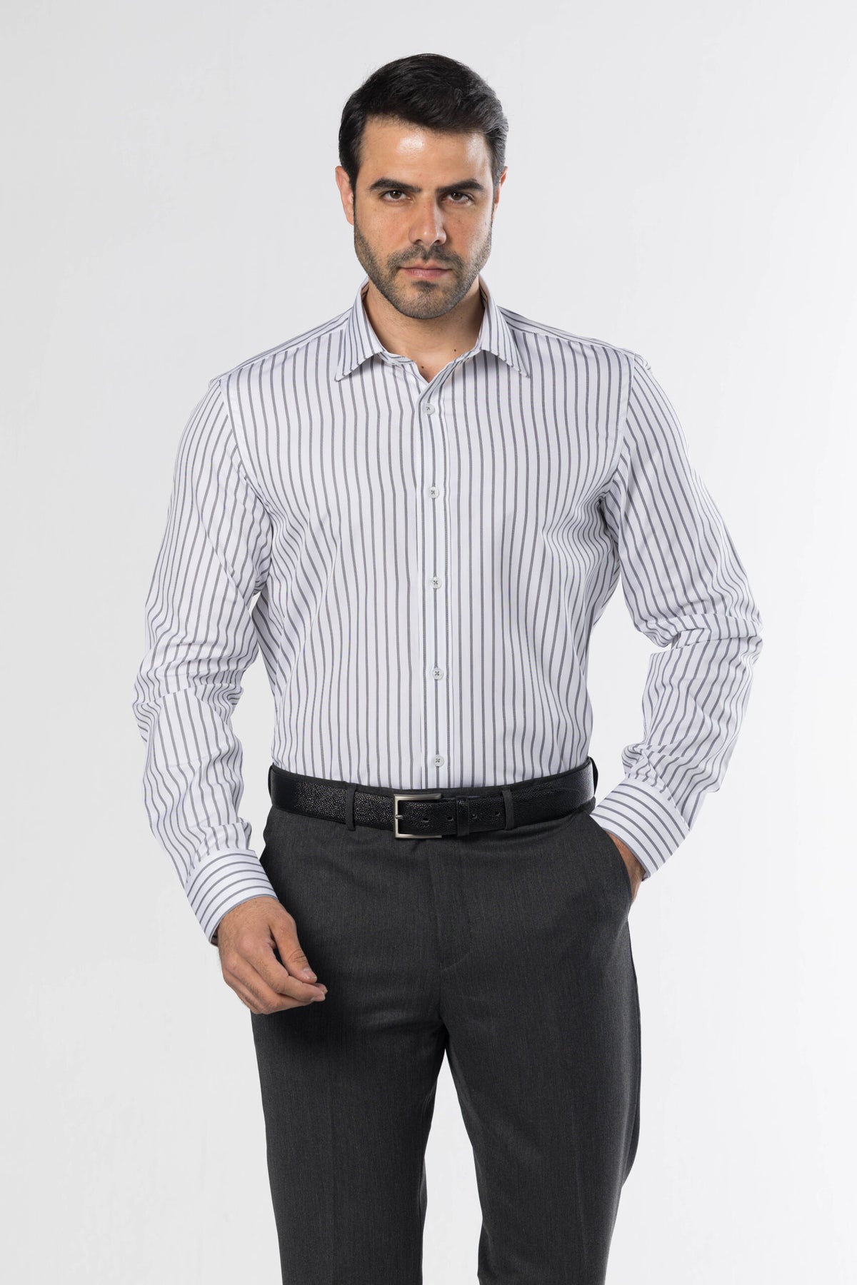 Classic Striped Shirt – White