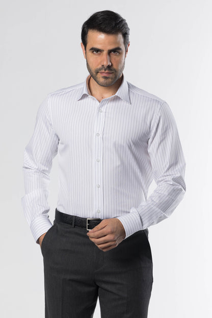 Classic Striped Shirt – White