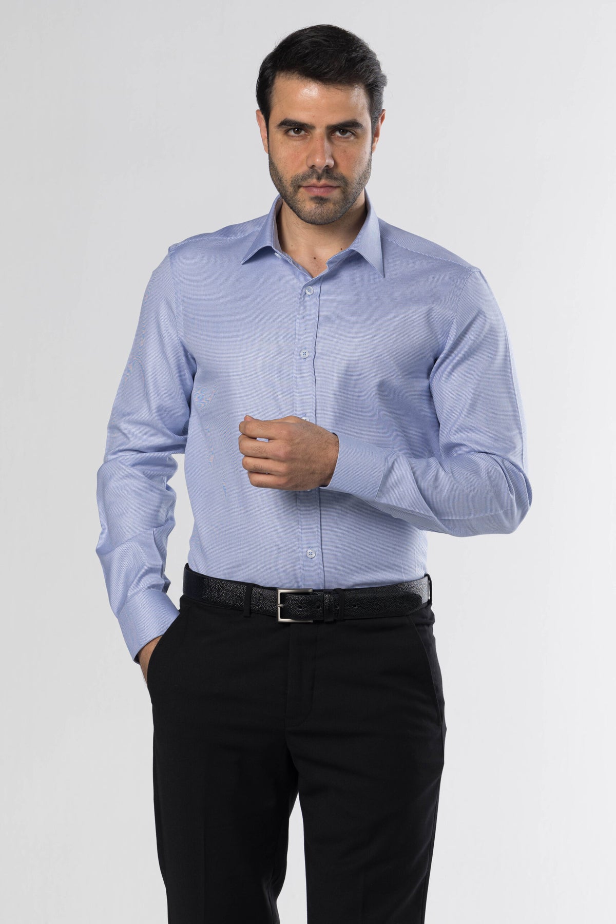 Classic Textured Shirt – Blue