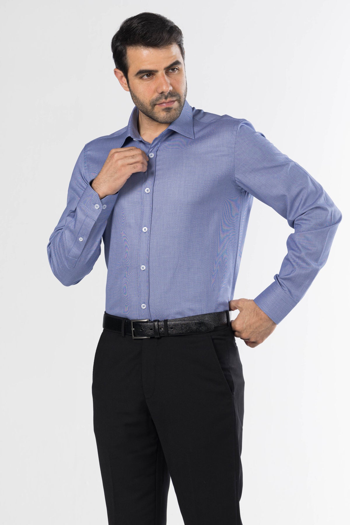 Classic Textured Shirt – Dark Blue