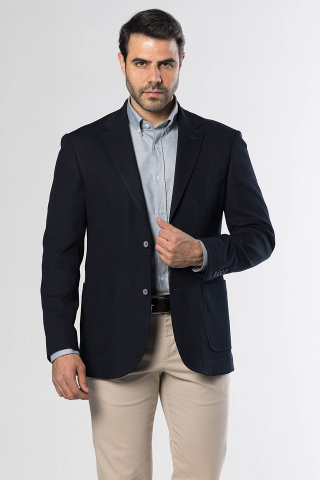 Knit Blazer – Navy
