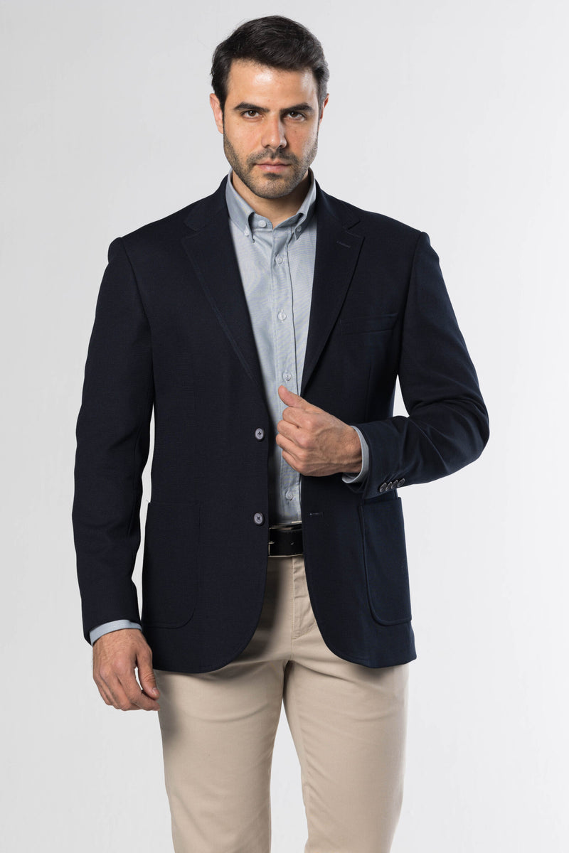 Knit Blazer – Navy