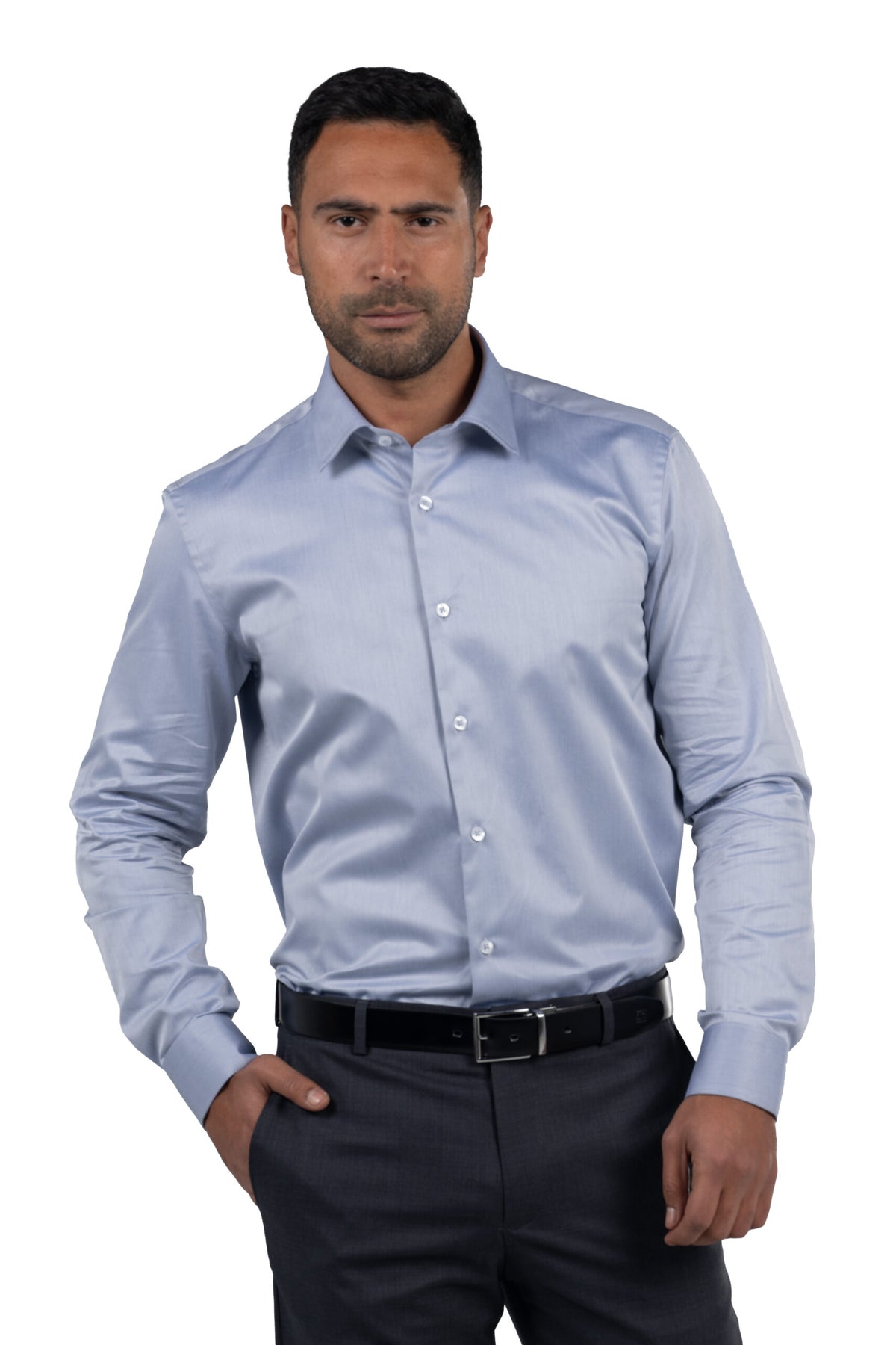 Long Sleeved Classic Shirt – Stone Blue