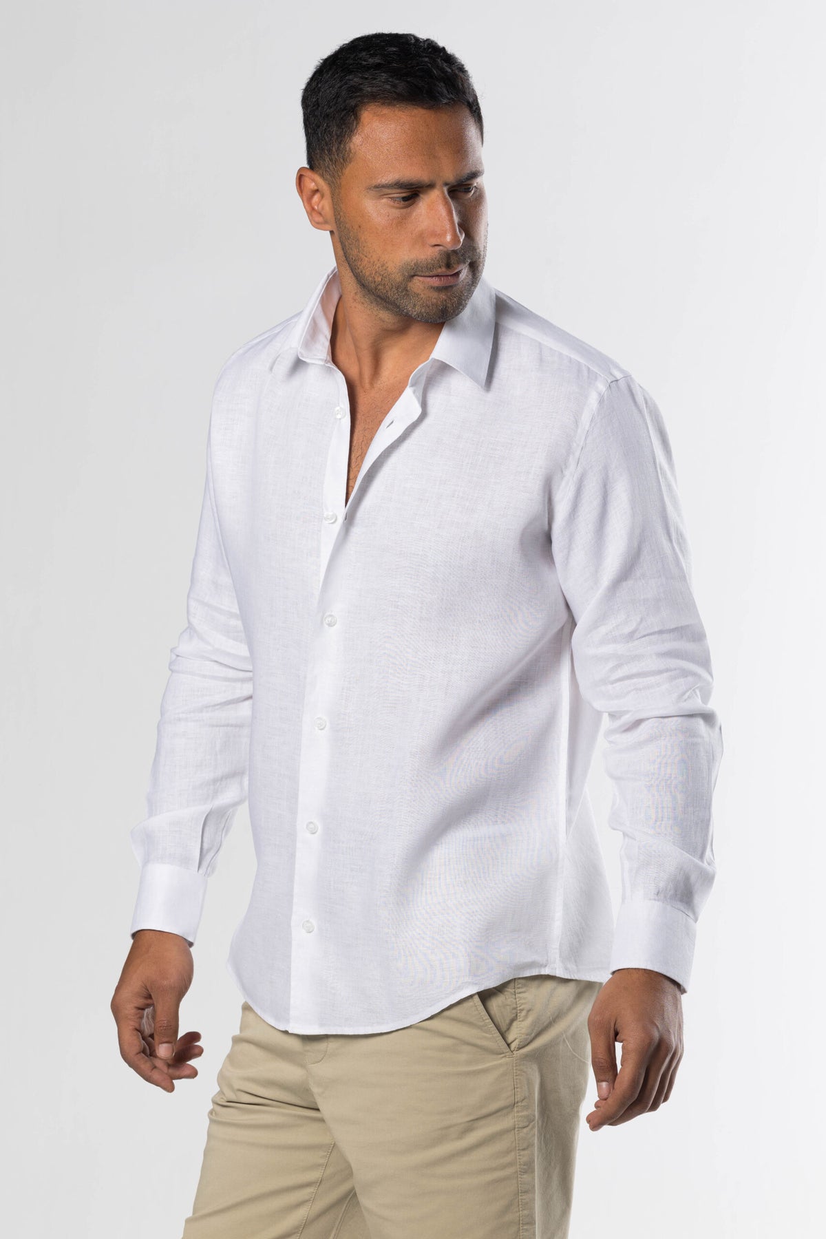 Long Sleeved Linen Shirt – White