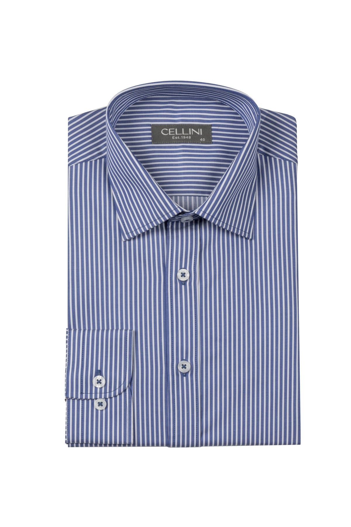 Long Sleeved Striped Classic Shirt – Dark Blue