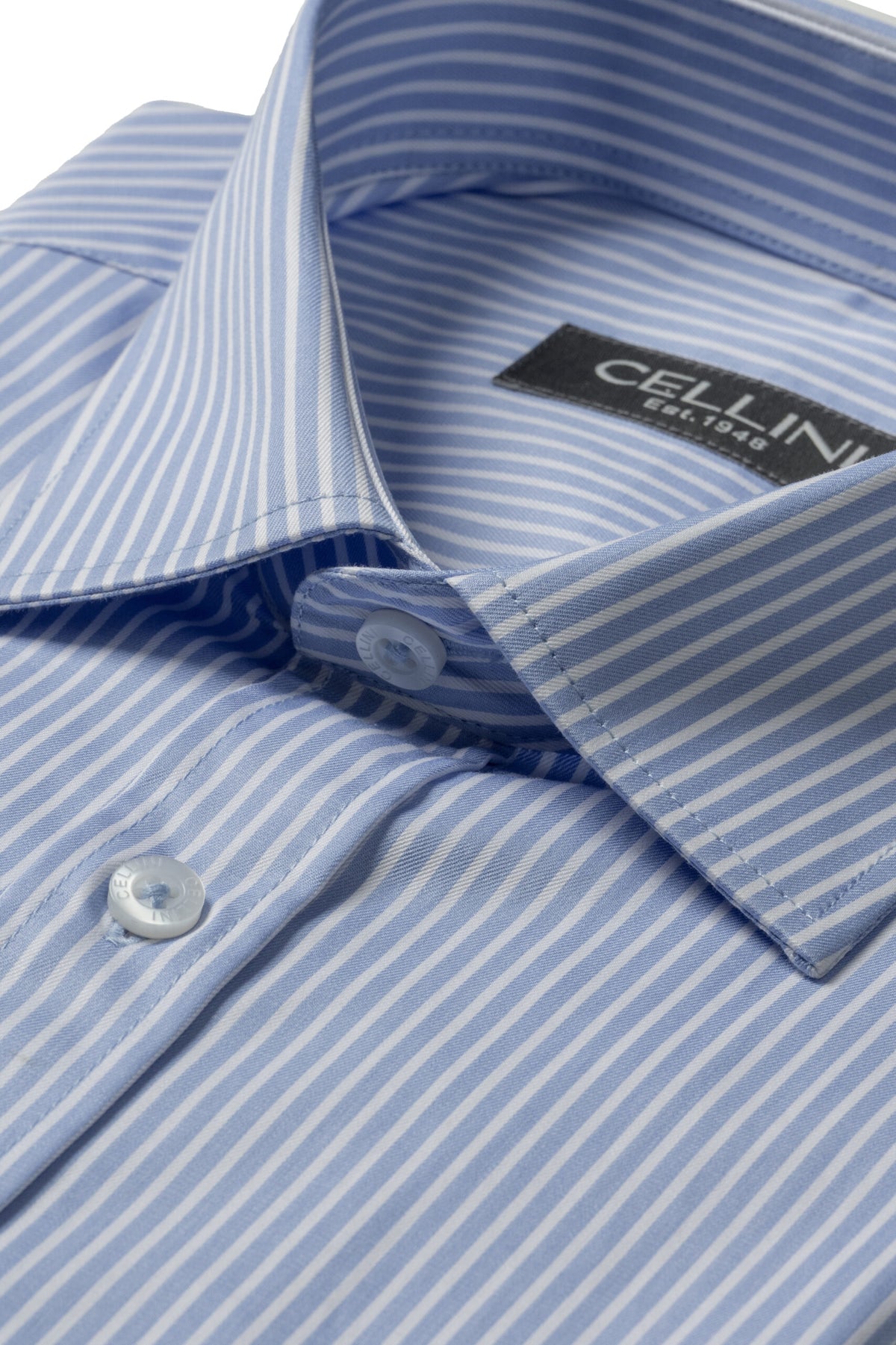 Long Sleeved Striped Classic Shirt – Light Blue