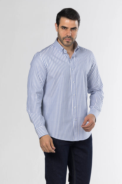 Long Sleeved Striped Shirt – Blue