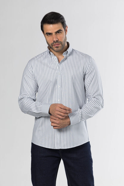 Long Sleeved Striped Shirt – Green