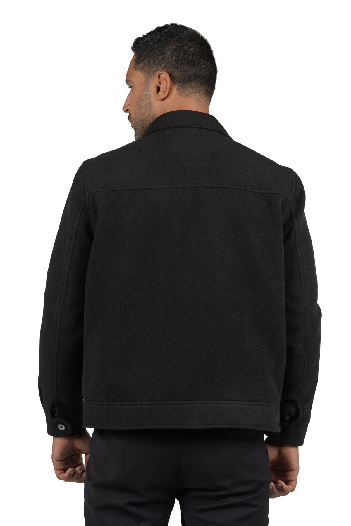 Men's Cotton Blend Full-Zip Jacket – Black