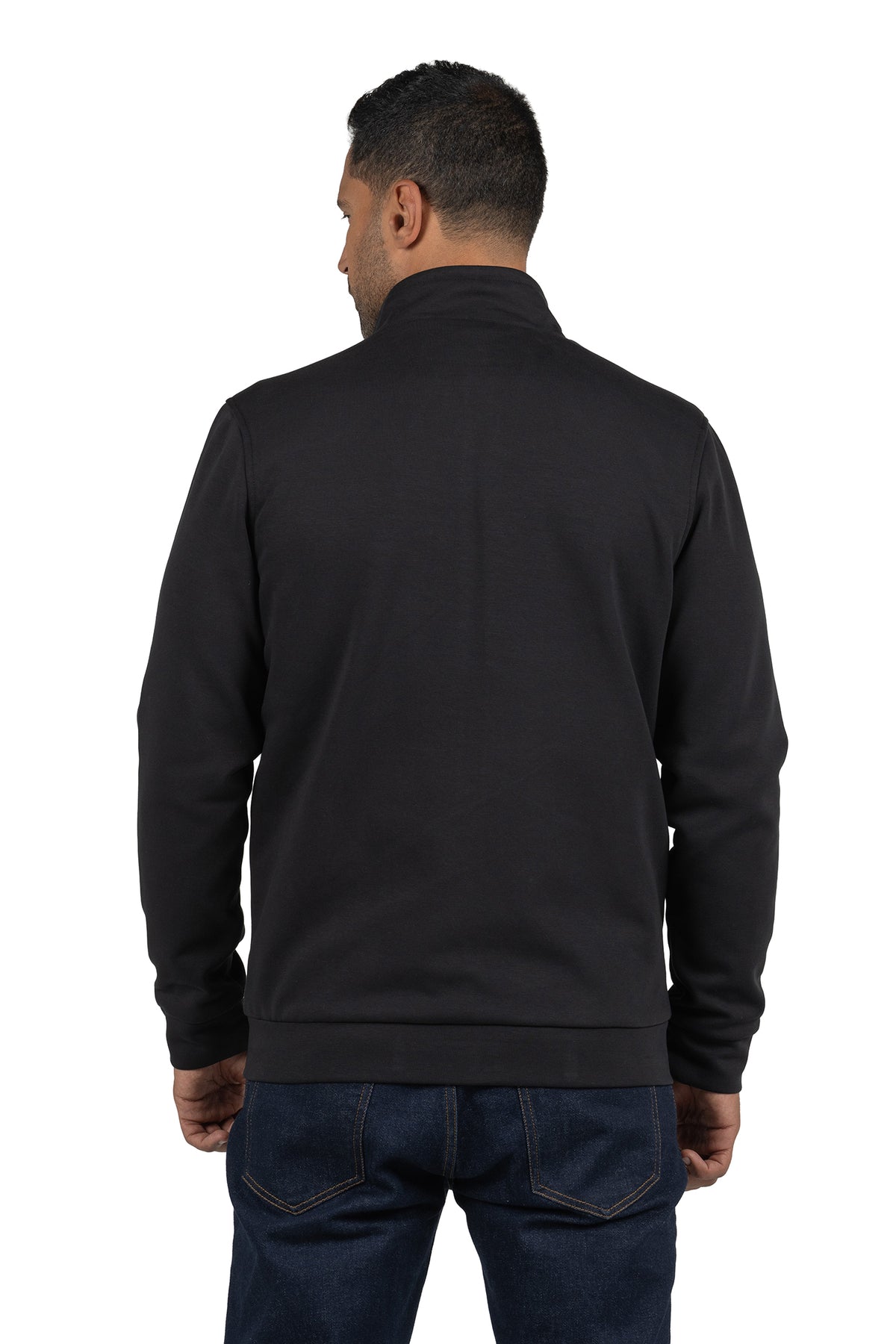 Men's Full-Zip Solid Sweatshirt – Black