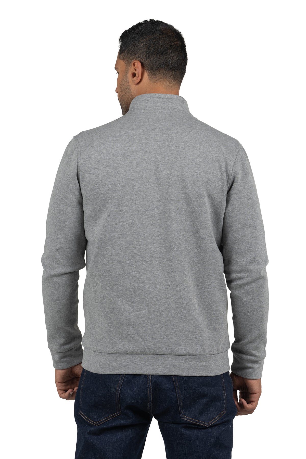 Men's Full-Zip Solid Sweatshirt – Grey