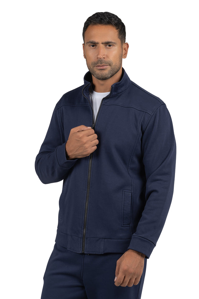 Men's Full-Zip Solid Sweatshirt – Navy