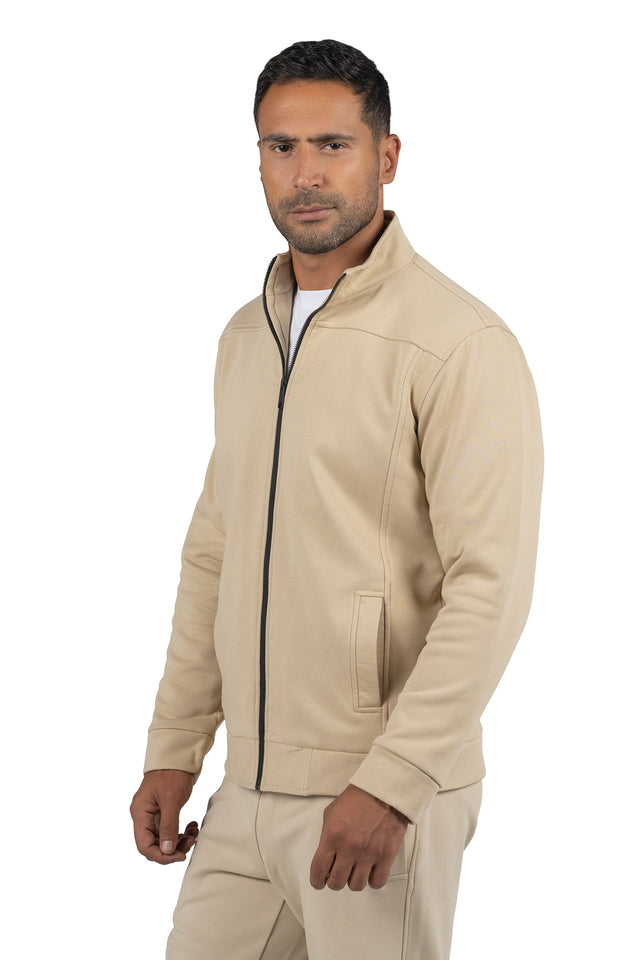 Men's Full-Zip Solid Sweatshirt – Offwhite