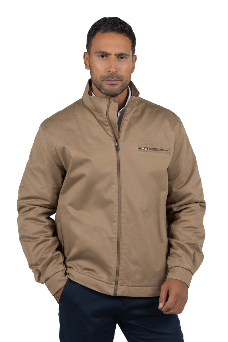 Men's Gabrdine Full-Zip Jacket – Beige