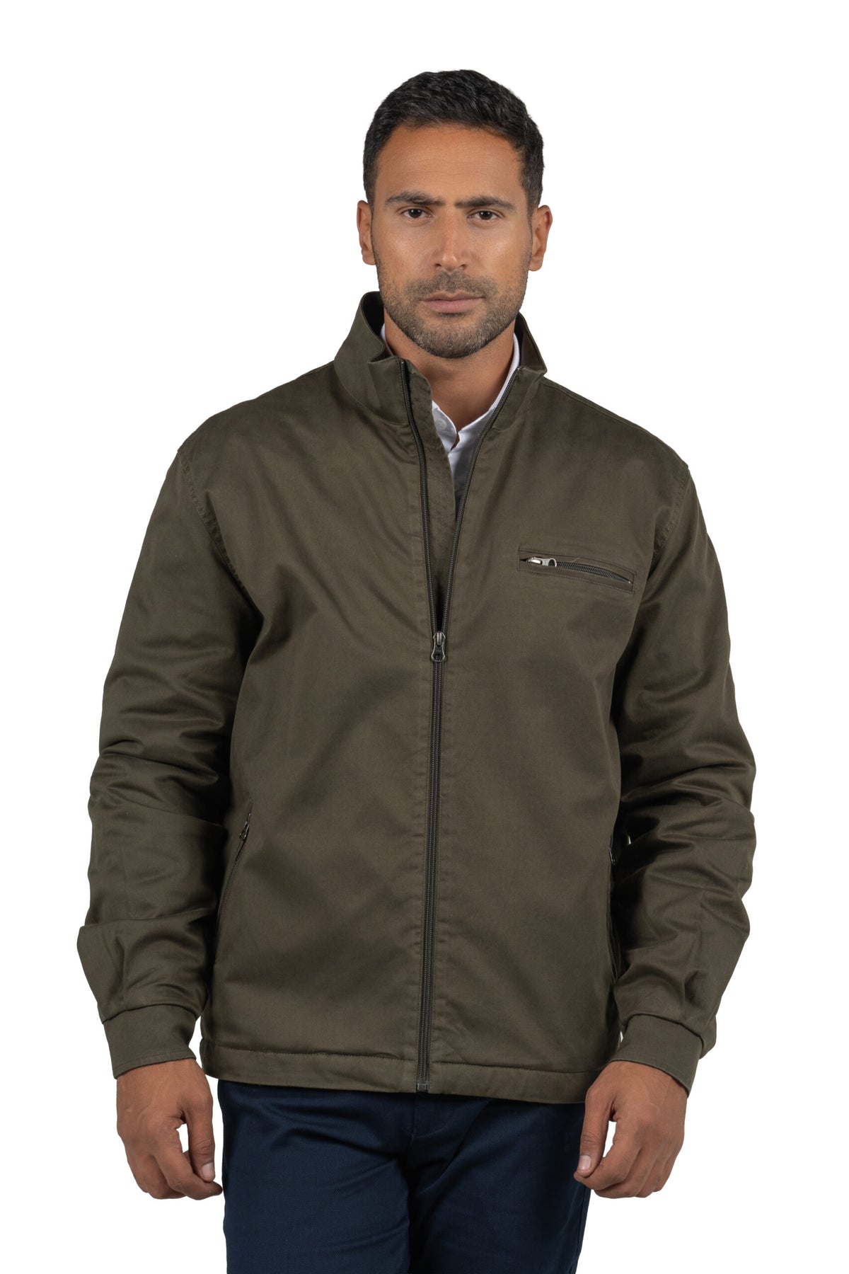 Men's Gabrdine Full-Zip Jacket – Dark Green